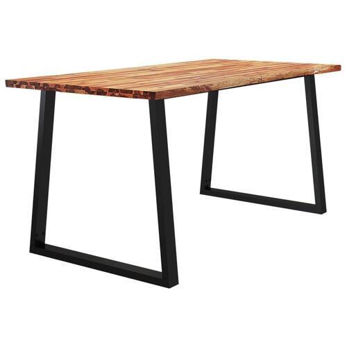 Spisebord med naturlig kant 160x80x75 cm massivt akacietræ