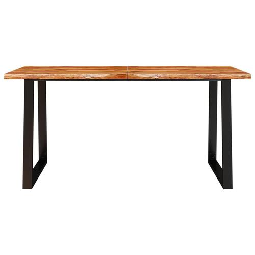 Spisebord med naturlig kant 160x80x75 cm massivt akacietræ
