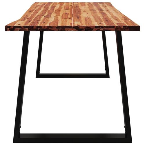 Spisebord med naturlig kant 160x80x75 cm massivt akacietræ