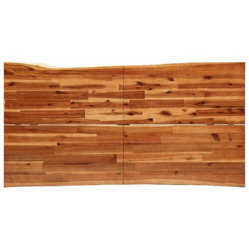 Spisebord med naturlig kant 160x80x75 cm massivt akacietræ