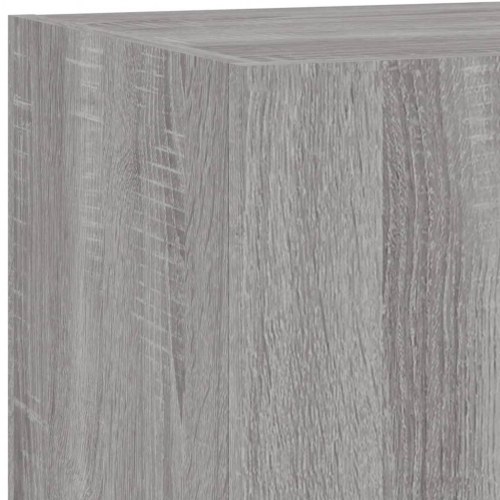 Væghængt tv-bord med LED-lys 60x35x31 cm grå sonoma-eg
