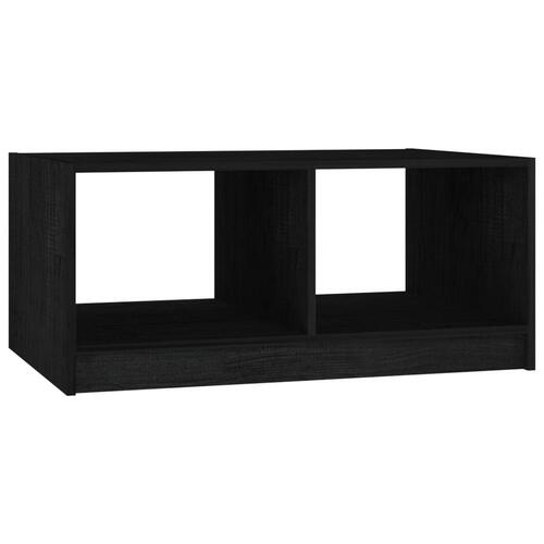 Sofabord 75x50x33,5 cm massivt fyrretræ sort