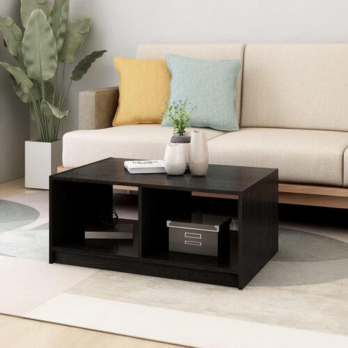 Sofabord 75x50x33,5 cm massivt fyrretræ sort