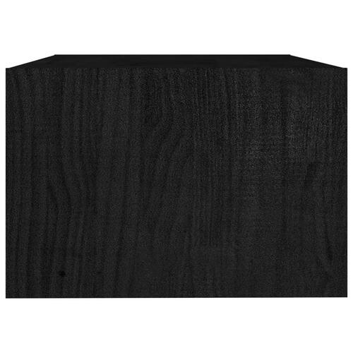Sofabord 75x50x33,5 cm massivt fyrretræ sort