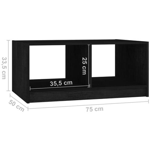 Sofabord 75x50x33,5 cm massivt fyrretræ sort