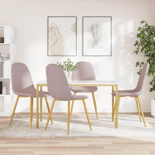 Spisebordsstole 4 stk. velour lyserød