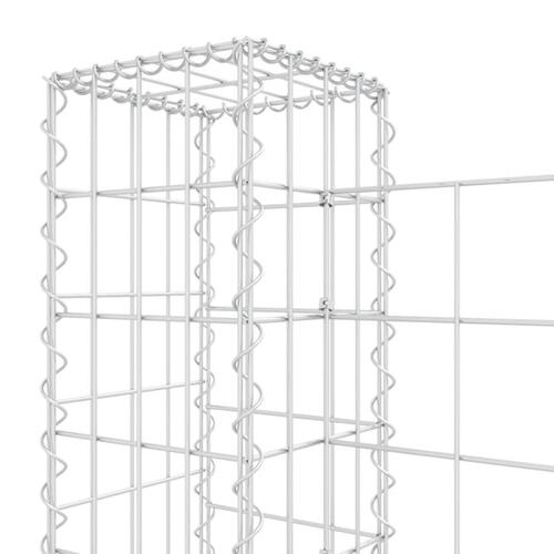 Gabionkurv med 5 stolper 500x20x100 cm U-facon jern