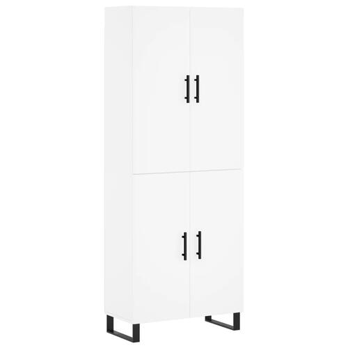 Højskab 69,5x34x180 cm konstrueret træ hvid