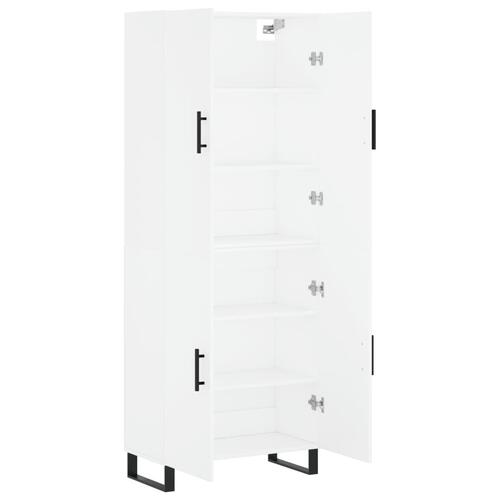 Højskab 69,5x34x180 cm konstrueret træ hvid
