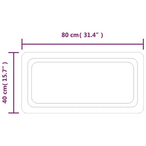 Badeværelsesspejl med LED-lys 40x80 cm