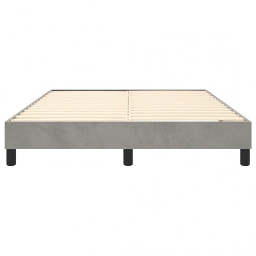 Boxspring sengeramme i fløjl - lysegrå 140 x 190 cm