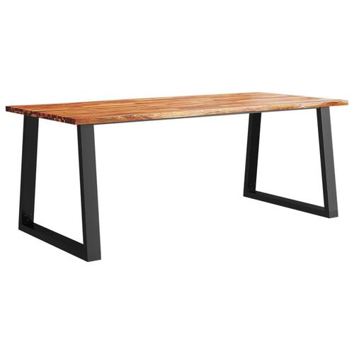 Spisebord med naturlig kant 200x90x75 cm massivt akacietræ