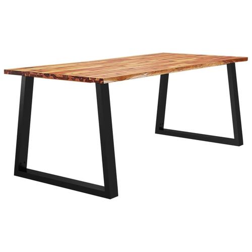 Spisebord med naturlig kant 200x90x75 cm massivt akacietræ