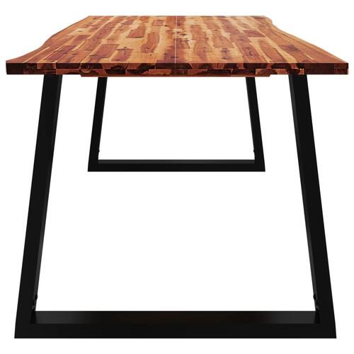 Spisebord med naturlig kant 200x90x75 cm massivt akacietræ