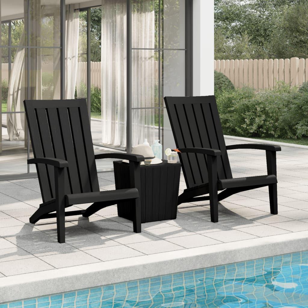 Adirondack-havestole 2 stk. polypropylen sort billede