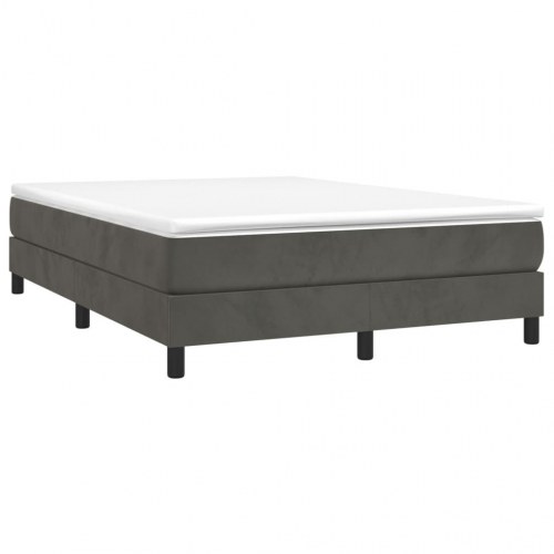Boxspring sengeramme i fløjl - mørkegrå 140 x 190 cm