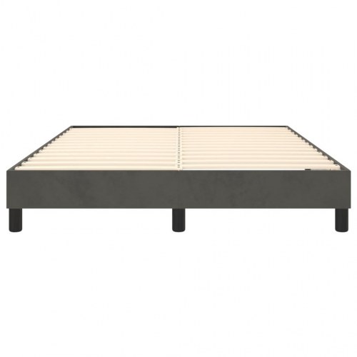 Boxspring sengeramme i fløjl - mørkegrå 140 x 190 cm
