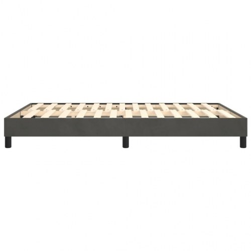 Boxspring sengeramme i fløjl - mørkegrå 140 x 190 cm