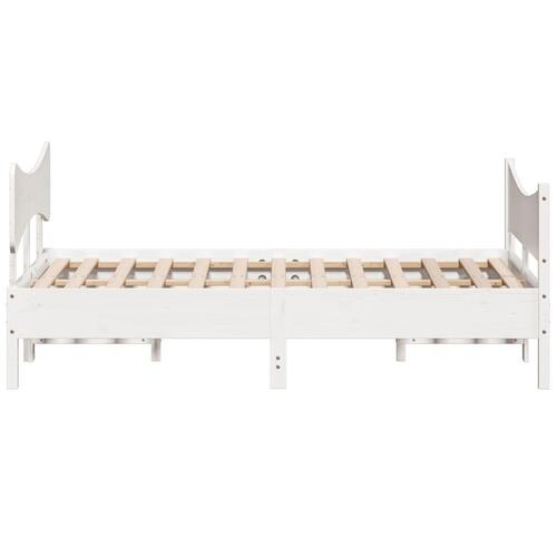 Sengeramme uden madras 160x200 cm massivt fyrretræ hvid