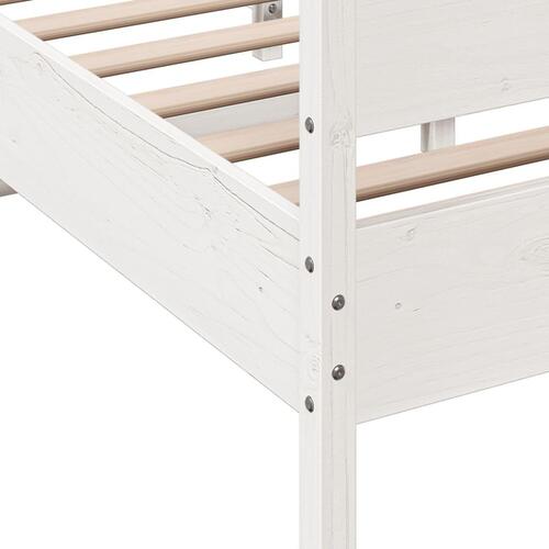 Sengeramme uden madras 160x200 cm massivt fyrretræ hvid