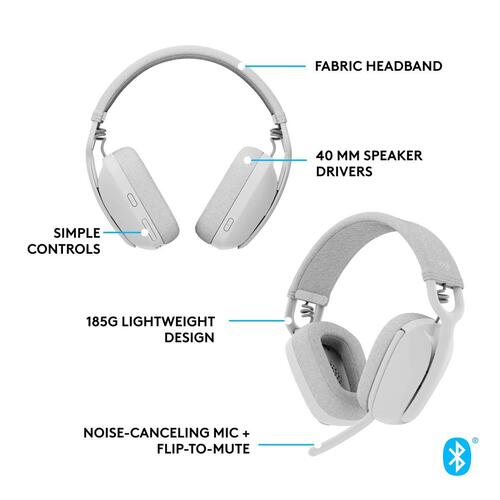 Hovedtelefoner med mikrofon Logitech Hvid
