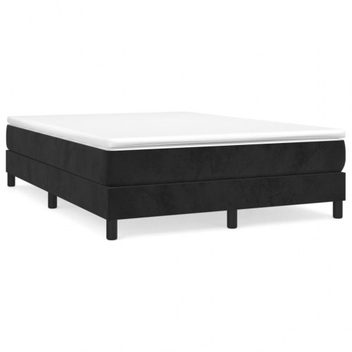 Boxspring sengeramme i fløjl - sort 140 × 190 cm