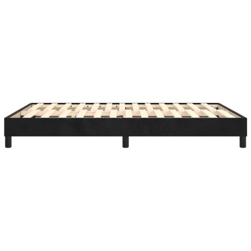 Boxspring sengeramme i fløjl - sort 140 × 190 cm