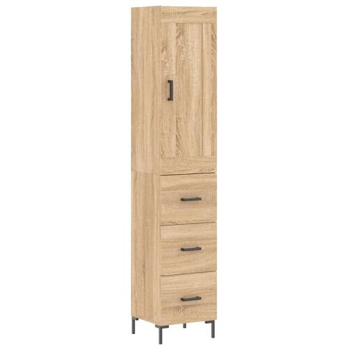 Skab 34,5x34x180 cm konstrueret træ sonoma-eg