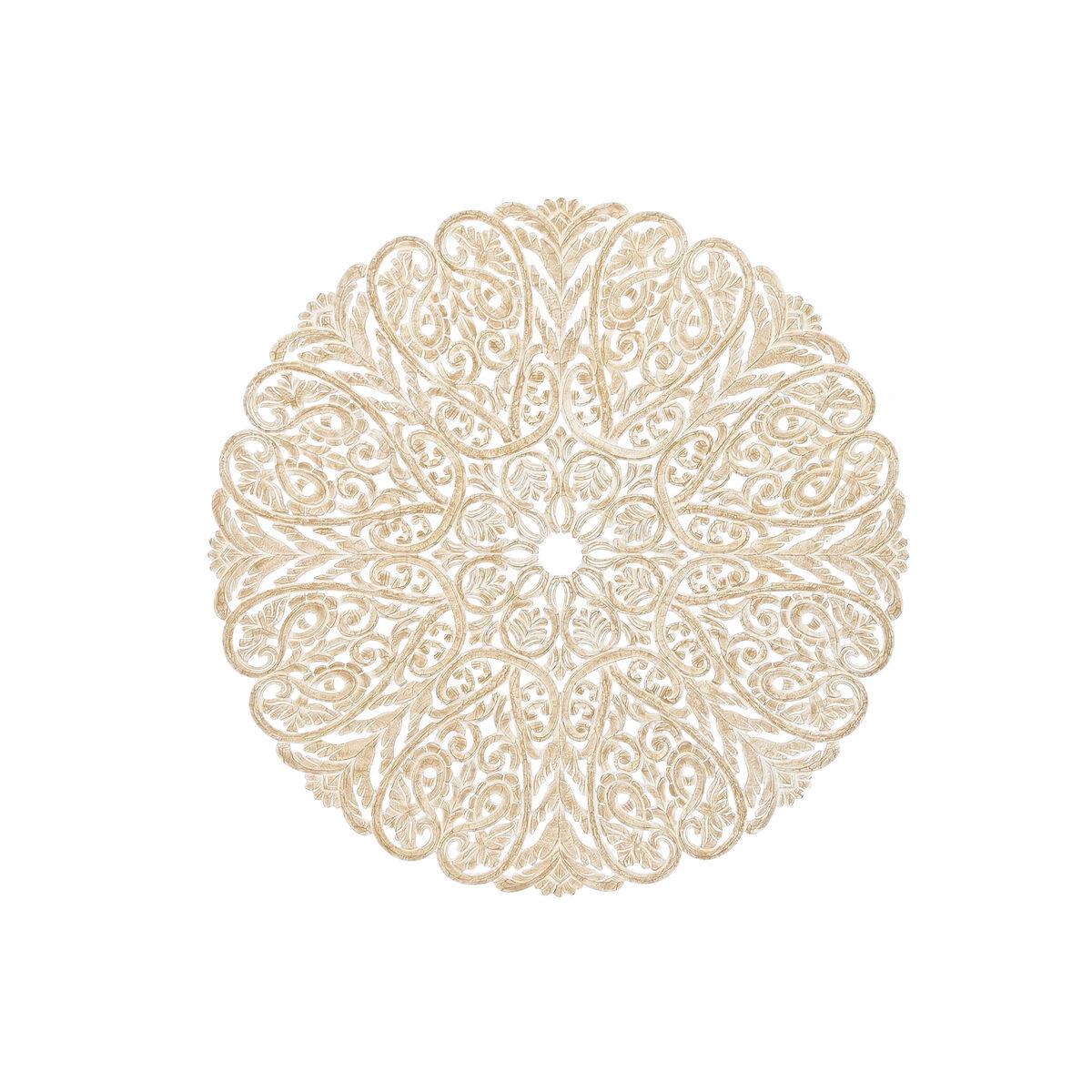 Vægdekoration Home ESPRIT Hvid Natur Mandala Indian 119 x 1,5 x 119 cm
