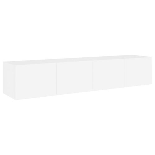 Væghængte tv-borde 2 stk. med LED-lys 80x35x31 cm hvid