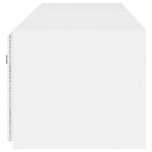 Væghængte tv-borde 2 stk. med LED-lys 80x35x31 cm hvid