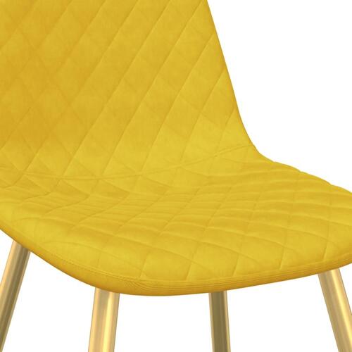 Spisebordsstole 4 stk. velour sennepsgul