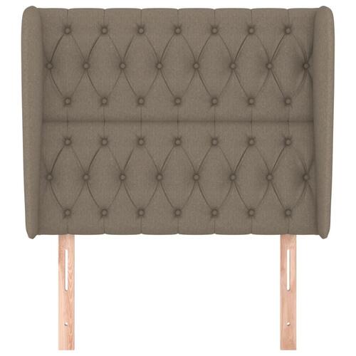 Sengegavl med kanter 93x23x118/128 cm stof gråbrun
