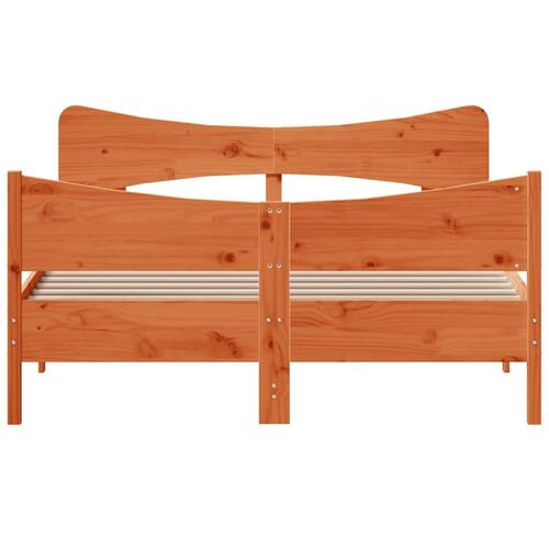 Sengeramme uden madras 140x200 cm massivt fyr gyldenbrun
