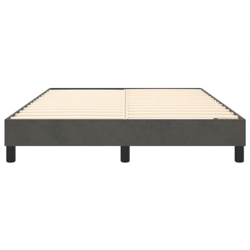 Boxspring sengeramme i fløjl - mørkegrå 140 x 200 cm