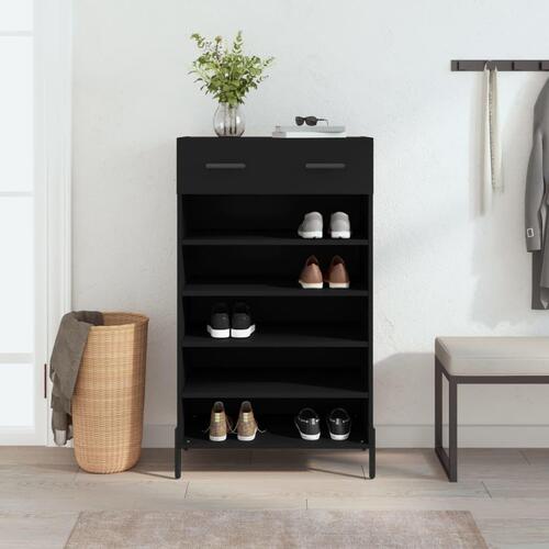 Skoreol 60x35x105 cm konstrueret træ sort