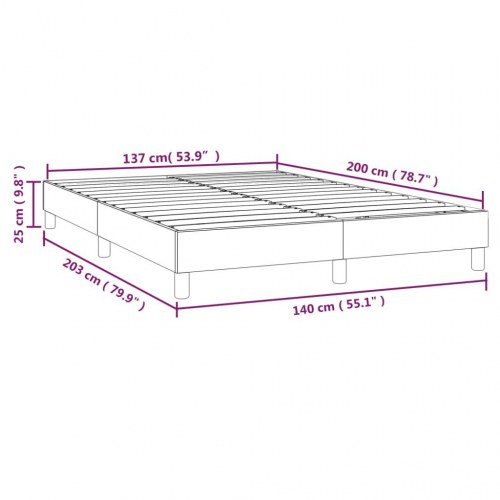 Boxspring sengeramme i fløjl - mørkegrå 140 x 200 cm