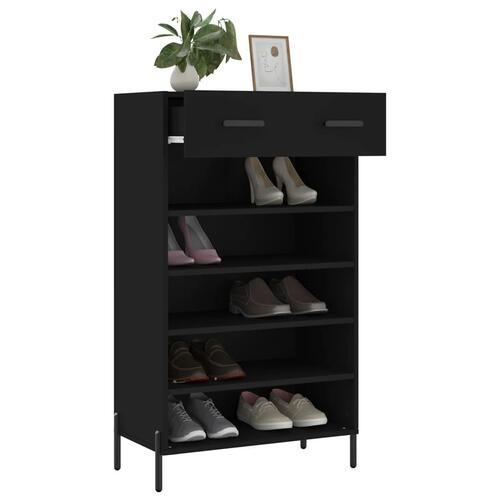 Skoreol 60x35x105 cm konstrueret træ sort