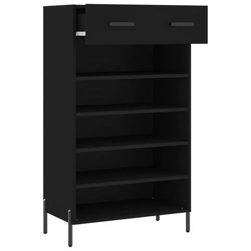 Skoreol 60x35x105 cm konstrueret træ sort