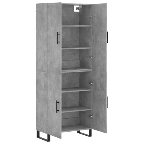 Højskab 69,5x34x180 cm konstrueret træ betongrå