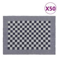 Viskestykker 50 stk. 50x70 cm bomuld blå og hvid