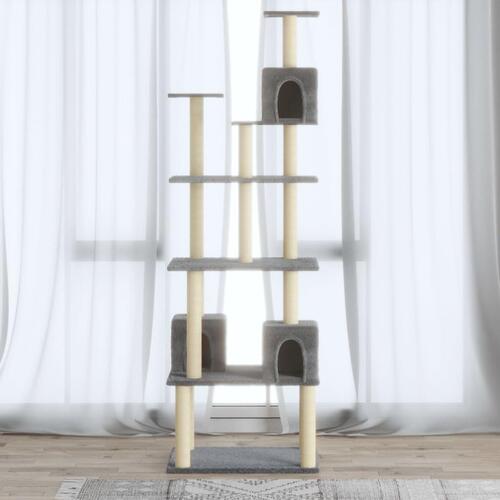 Kradsetræ med sisalkradsestolper 188 cm lysegrå