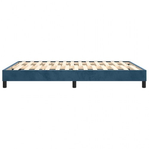Boxspring sengeramme i fløjl - mørkeblå 140×200 cm