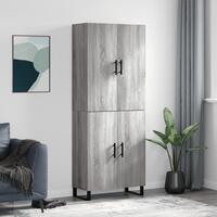 Højskab 69,5x34x180 cm konstrueret træ grå sonoma-eg