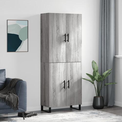 Højskab 69,5x34x180 cm konstrueret træ grå sonoma-eg