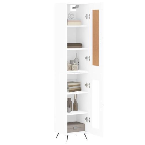Skab 34,5x34x180 cm konstrueret træ hvid