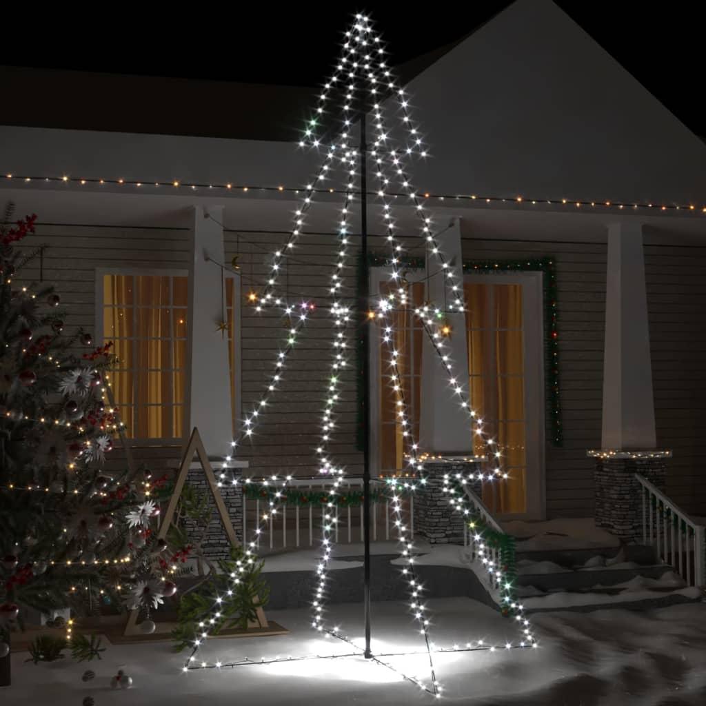 Lysende juletræ 143x250 cm 360 LED'er indendørs/udendørs