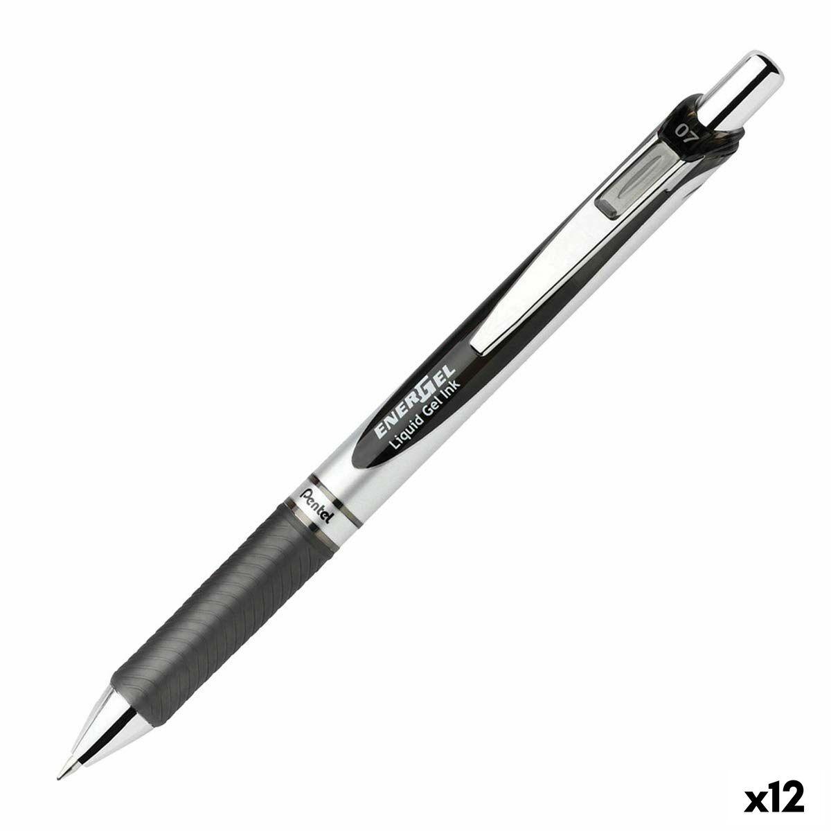 Gel kuglepen Pentel Energel XM Klick 0.7 Sort 12 Dele