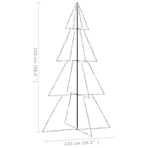Lysende juletræ 143x250 cm 360 LED'er indendørs/udendørs
