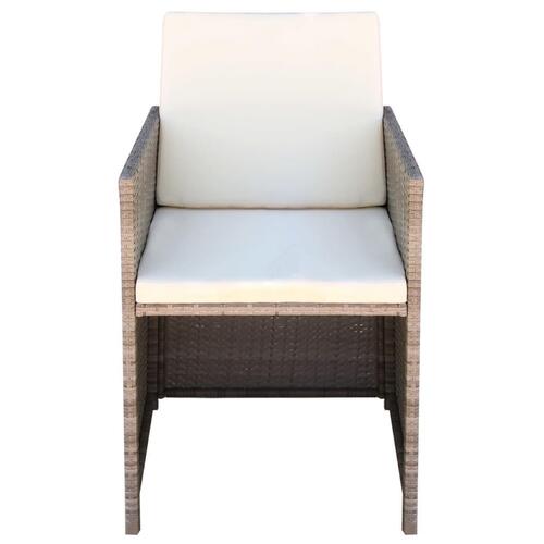 Havestole 2 stk. med hynder og puder polyrattan beige